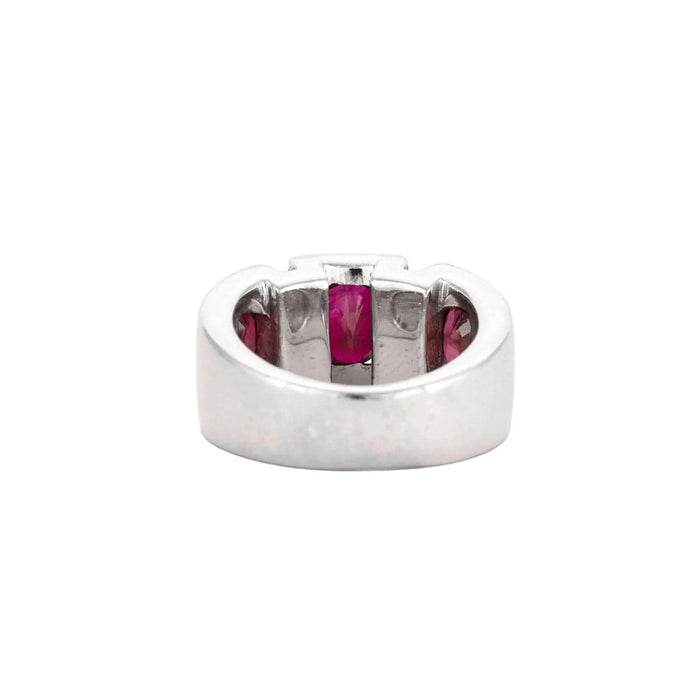 Bague 53 Bague or blanc diamants et rubis 58 Facettes BO/230061/