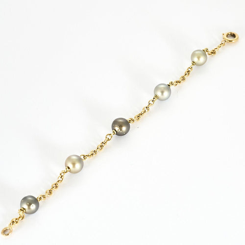 Bracelet Bracelet en or jaune et perles de cultures Tahiti 58 Facettes LAV1962