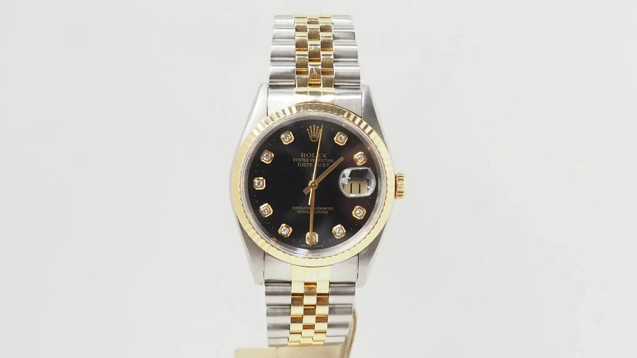 Montre ROLEX - Montre Date Just en or jaune et acier 58 Facettes 32810