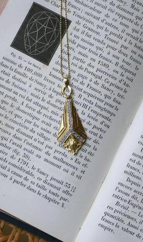 Pendentif Pendentif Art Déco Diamants Or Jaune et Platine 58 Facettes