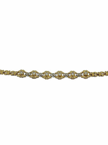 Bracelet Bracelet rétro deux ors avec diamants certifié HRD 58 Facettes