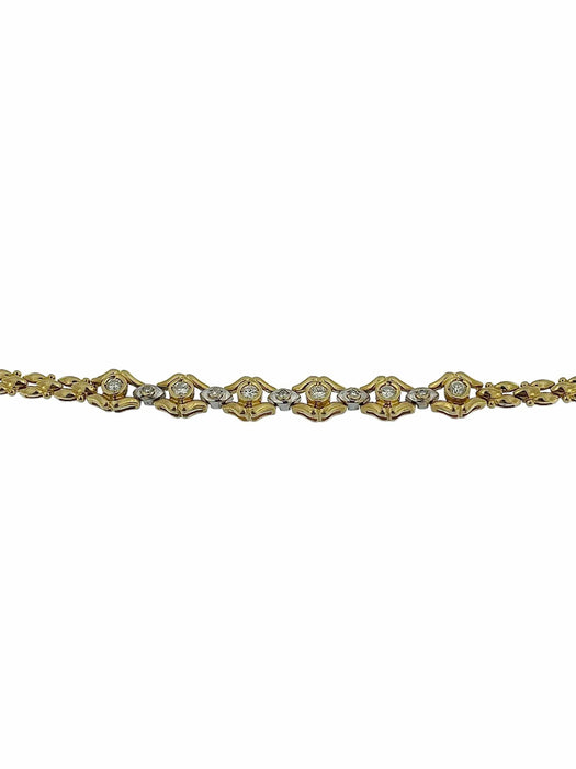 Bracelet Bracelet rétro deux ors avec diamants certifié HRD 58 Facettes