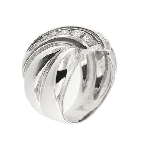 Bague 54 Bague bandeau or blanc diamants 58 Facettes 29354