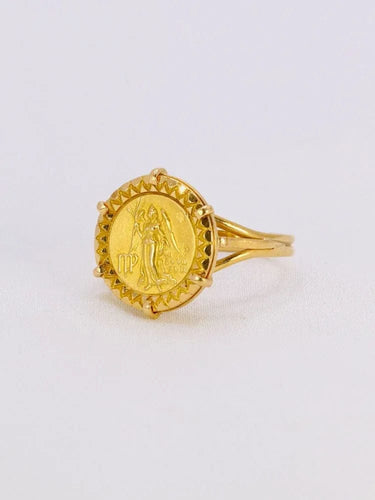Bague Bague signe du zodiaque Vierge or jaune 58 Facettes 1074.3