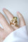 Bague 51.5 Bague Grenouille Emeraude et Diamant sur Or Jaune - 1970's 58 Facettes
