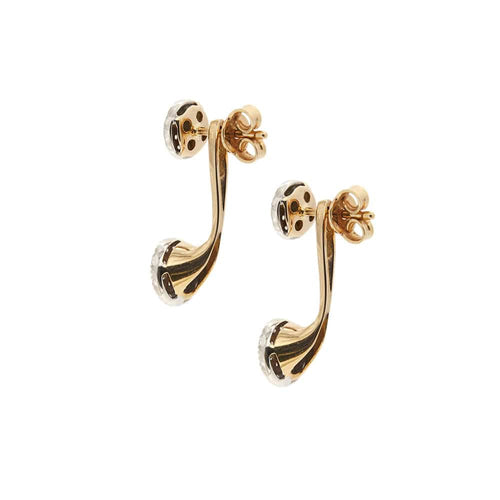 Boucles d'oreilles en or rose et blanc avec diamants