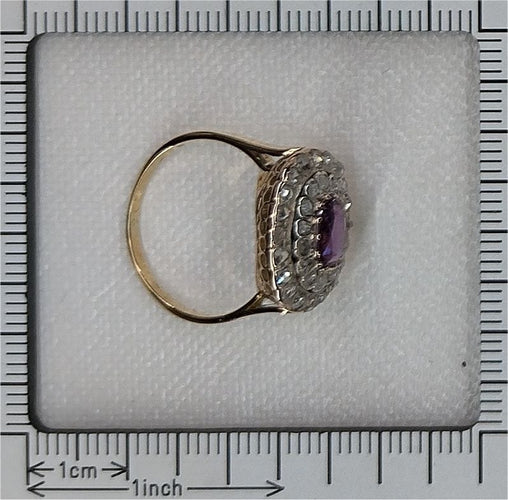 Bague 54 Beauté délicate : bague victorienne avec tourmaline rose violacée 58 Facettes 24150-0100