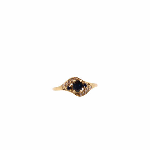 Bague Bague trilogie de saphirs et entourage de diamants effet vague 58 Facettes