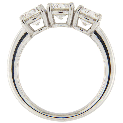 Bague 54 Bague trilogie en or blanc avec diamants certifiés GIA de 2,12 ct 58 Facettes G3825