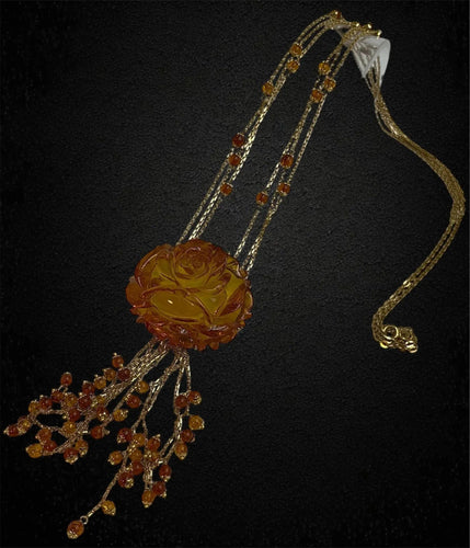 Collier Collier multi-rangs avec pendentif en ambre 58 Facettes