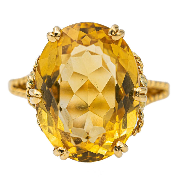 Bague 59 Bague Or jaune Citrine 58 Facettes 2905360CN