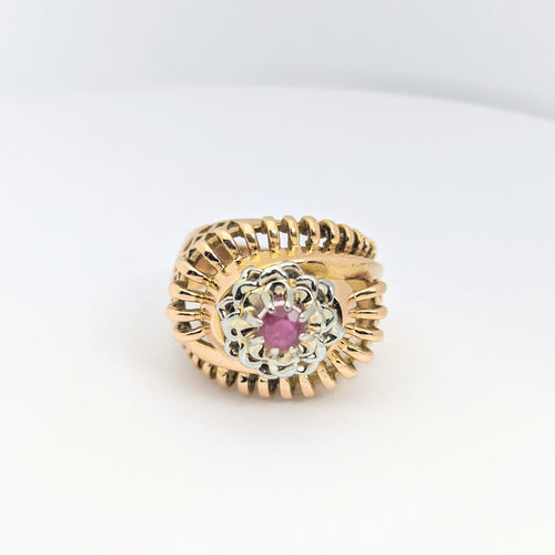 Bague 52 Bague or rose et rubis 58 Facettes 28993