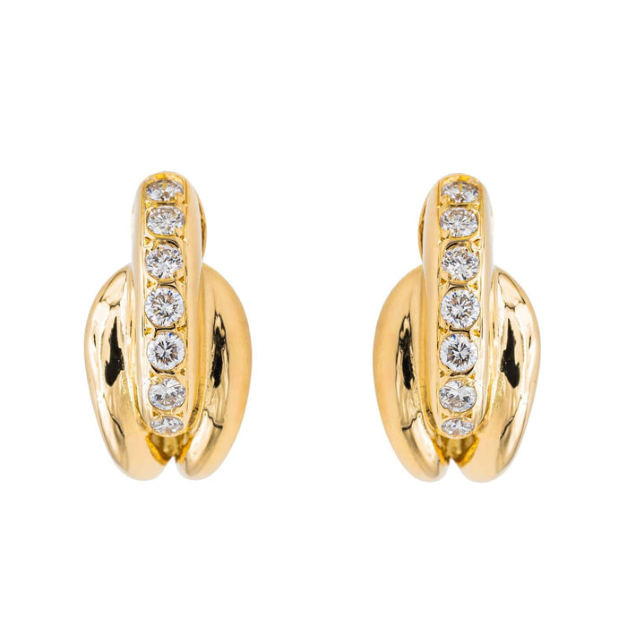 Boucles d'oreilles Boucles d'oreilles Demi créoles Or jaune Diamant 58 Facettes 3634764CN