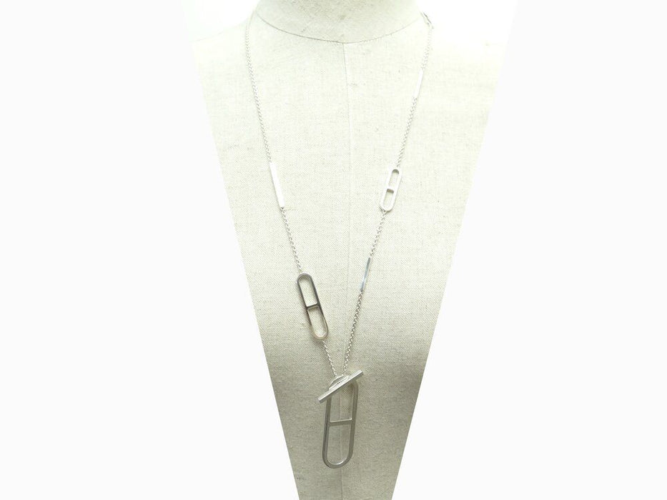 collier HERMES sautoir ever chaine d'ancre en argent