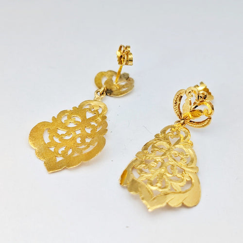 Boucles d'oreilles Paire de pendants d'oreilles en or jaune 18 carats 58 Facettes 32243