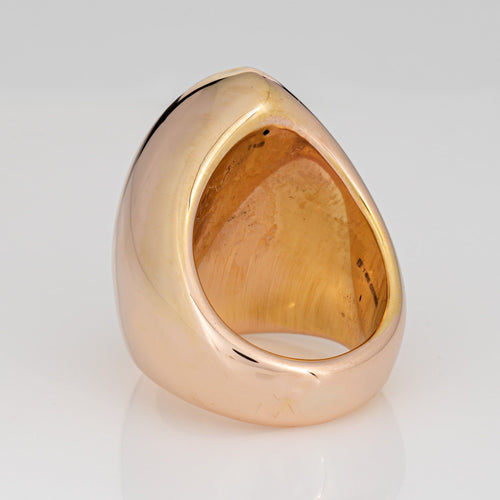 Bague 54 Bague sculpturale en or rose 14 carats à large bande, bijou de cocktail de qualité supérieure 58 Facettes G13907