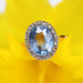 Ring 53 Old oval natural sapphire and rose-cut diamond ring 58 Facettes 24-065