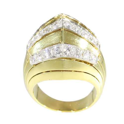 Bague 54 Jaeger-LeCoultre - Bague de montre secrète en or et diamants des années 1950 58 Facettes 22059-0203