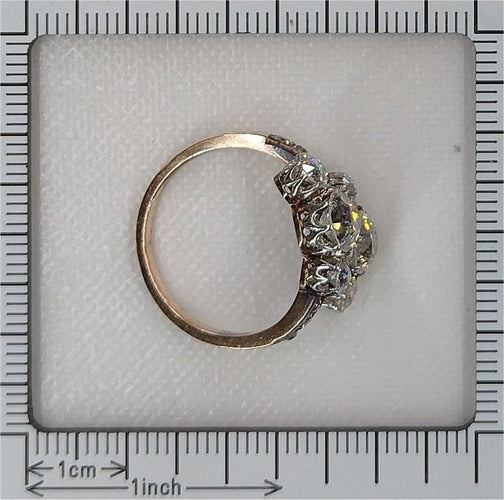Bague 55 Grandeur impressionnante : bague victorienne Toi et Moi avec diamants de 2,57 ct 58 Facettes 24320-0163