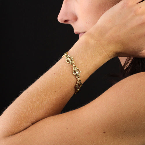 Bracelet Bracelet ancien maillons filigranés 58 Facettes 24-247