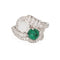 Bague 62 Bague Art déco vintage, émeraude, pierre de lune, diamant, taille 10, bijou de succession raffiné 58 Facettes G14027
