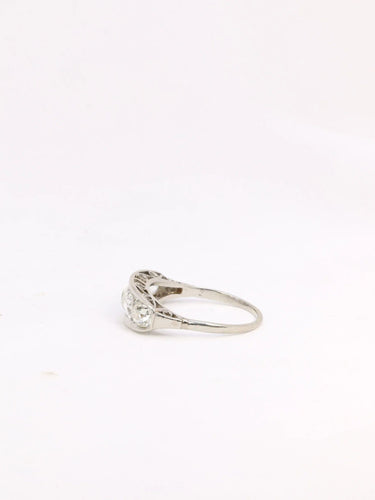 Bague 57 Bague jarretière Belle Epoque platine diamants taille ancienne 58 Facettes J302
