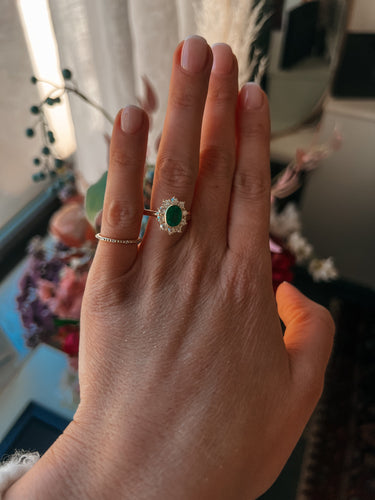 Vintage emerald and diamond ring