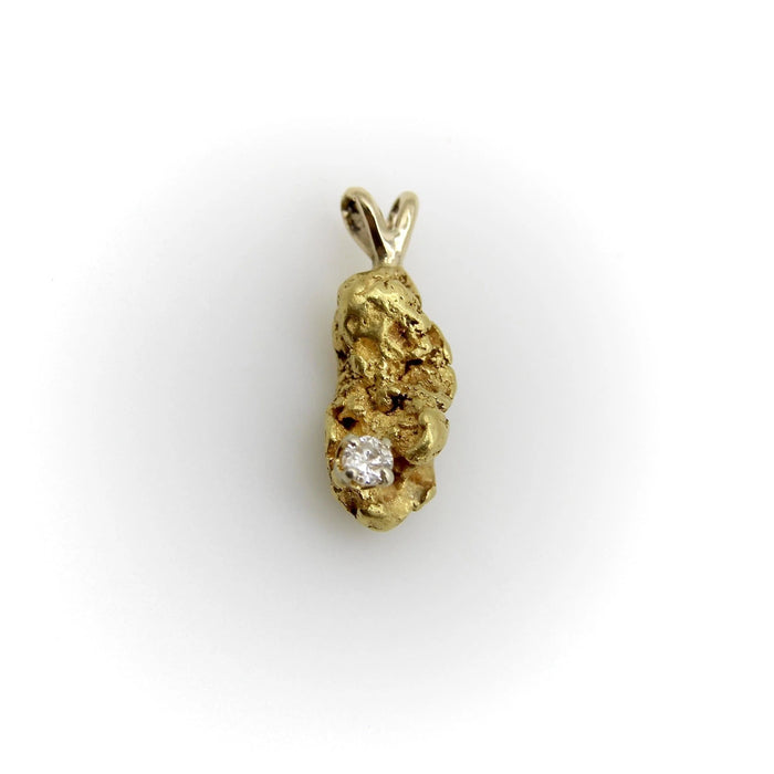 Pendentif Breloque pépite d'or Vintage avec diamant 58 Facettes A1000K