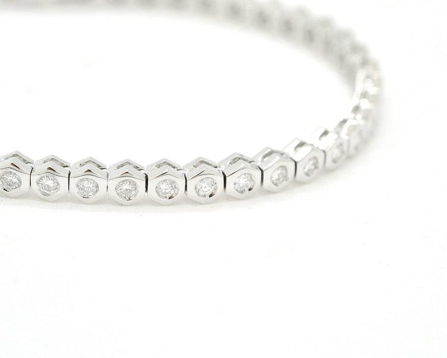 Bracelet Bracciale tennis in oro bianco Ct 2,30 58 Facettes