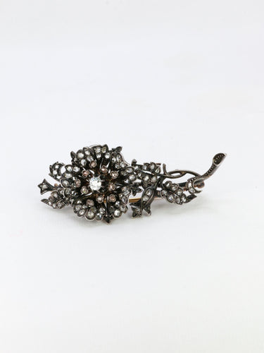 Broche Broche trembleuse or argent diamants taille ancienne 58 Facettes 1090.2