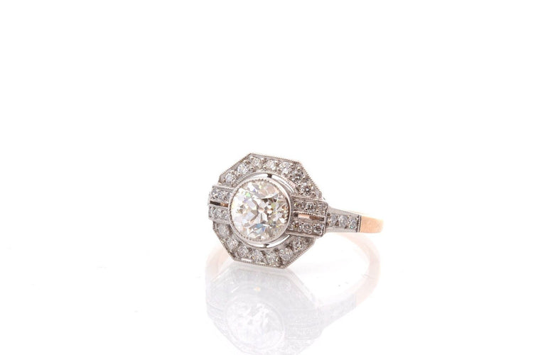 Bague 53.5 Bague diamant de 1,24cts en or et platine 58 Facettes 26865-26717