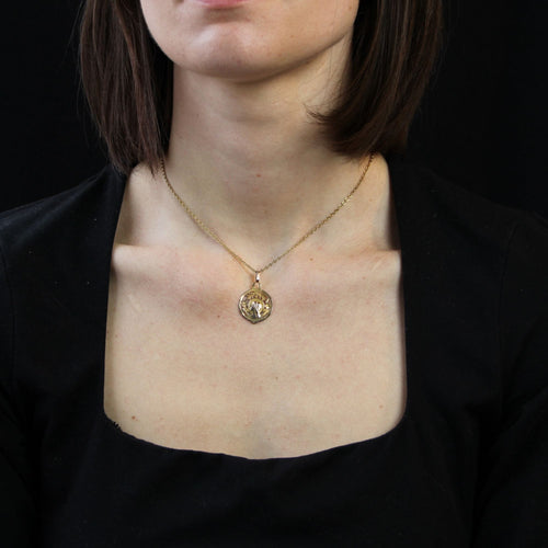 Pendentif Médaille ancienne or rose ajourée 58 Facettes CVP117