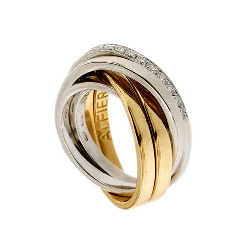 Bague 54 Bagues à bande croisée avec diamants 58 Facettes 36939