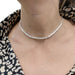 Necklace Platinum river necklace, baguette diamonds. 58 Facettes 33184