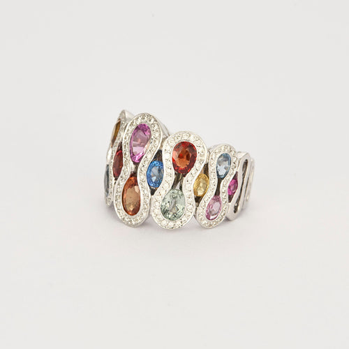 Bague or blanc TUTTI FRUTTI