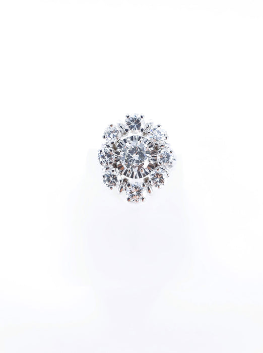 Bague 51 Bague marguerite or blanc diamants 58 Facettes