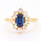 Bague 50 Bague Vintage Or 18 Carats, Saphir Naturel et Diamants - Circa 1980 58 Facettes 321