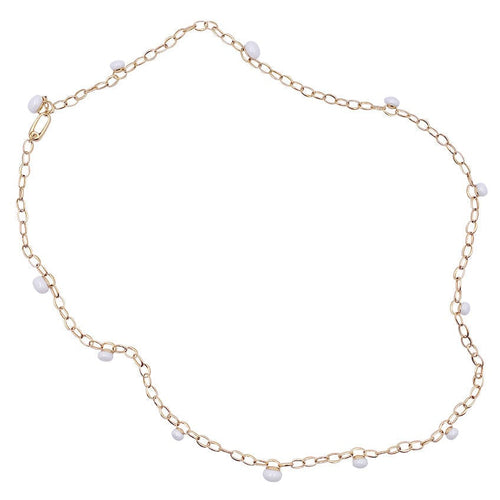 Collier Sautoir Pomellato, "Capri", or rose, céramique blanche. 58 Facettes 33659