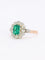 Bague 53 Bague marguerite ancienne or rose émeraude colombienne diamants 58 Facettes 1108.11