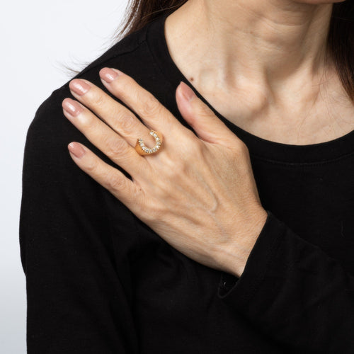 Bague 60 Bague fer à cheval vintage en diamant, bijou porte-bonheur 58 Facettes G14058