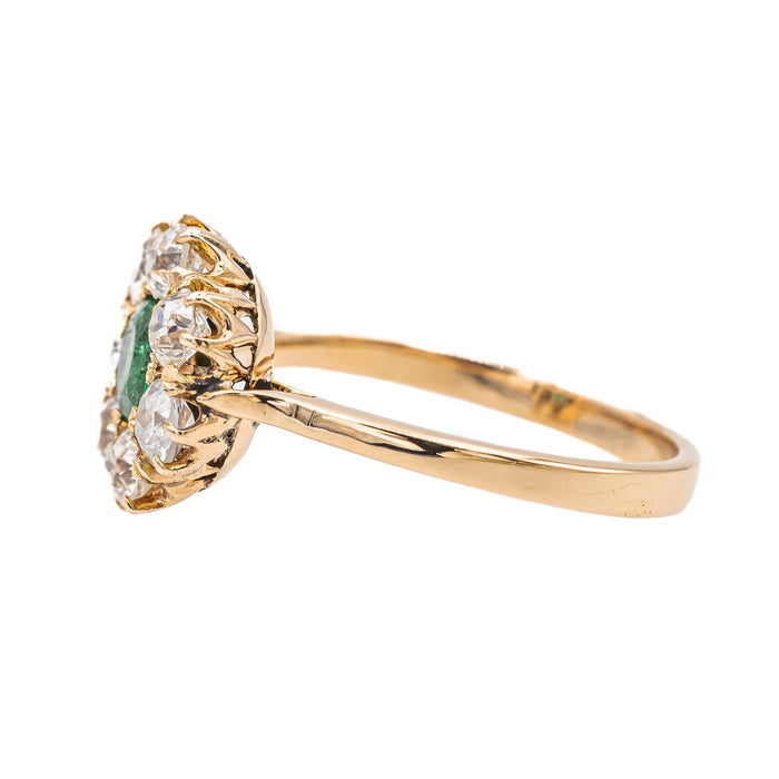 Bague Marguerite Or rose Emeraude