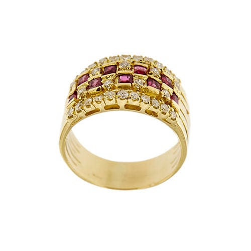 Bague 62 Bague avec rubis et diamants 58 Facettes 37409