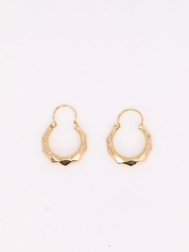 Boucles d'oreilles Créoles vintage or champagne 58 Facettes J446