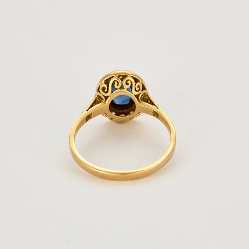 Bague 58 Bague or jaune, saphir et diamants 58 Facettes ALE42764