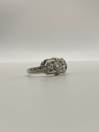 Bague 52 Bague ancienne Art Déco en platine et diamants 58 Facettes