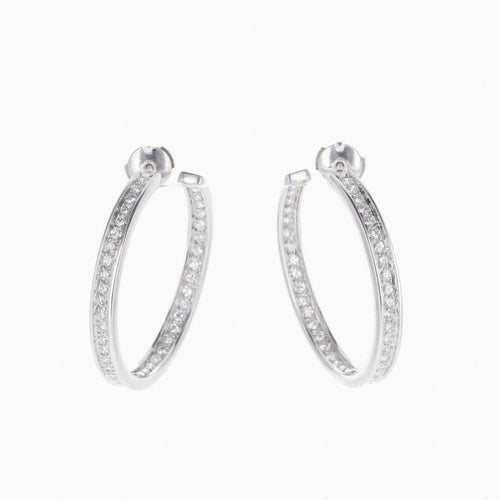 Boucles d'oreilles CARTIER Boucles d'Oreilles Créoles Or Blanc et Diamants 58 Facettes 2.18785