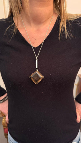 Pendentif Pendentif Quartz Fumé Et Argent 58 Facettes