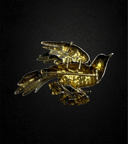 Broche Broche colombe avec microperles et turquoises 58 Facettes