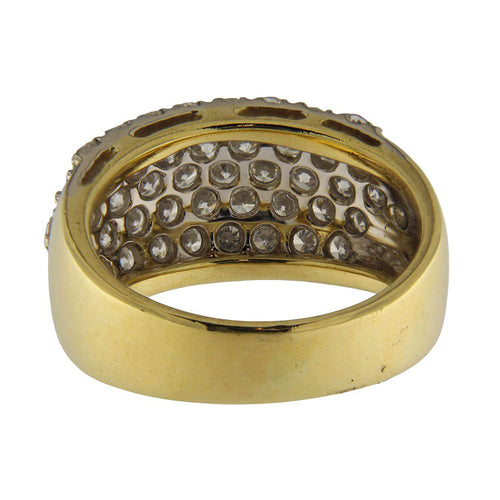 Bague en or jaune sertie de diamants pavés (1,49 ct)
