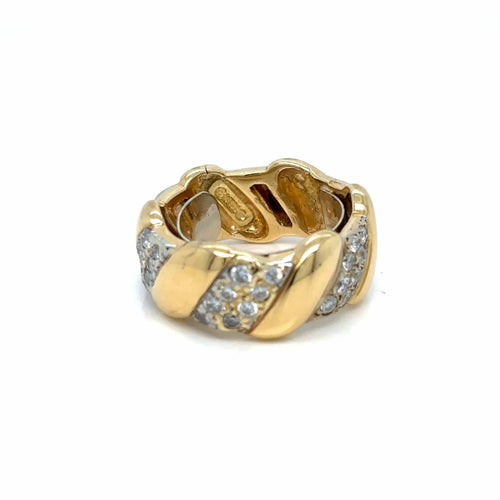 Bague David Webb Diamond Gold Band Ring 58 Facettes
